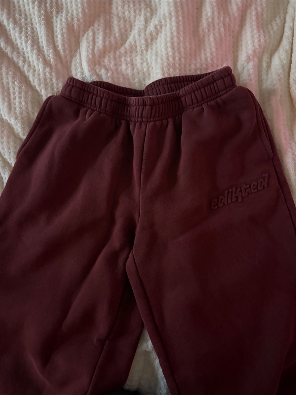 Edikted Maroon Jogger Sweatpants